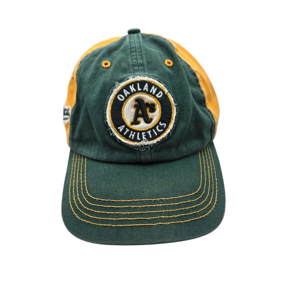 Vintage Oakland A’s ’47 Brand Distressed Strapback Hat MLB Cap Green Gold
